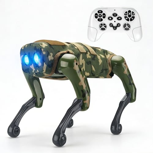 Image of Hunter Blade Intelligent Robot Dog (Turret Version) | Remote Control Smart Robotic Puppy with LED Lights, Motion Actions & USB Charging | Kids Toy (White)