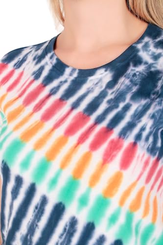 Image of Stories.Label Women 100% Cotton Printed Tshirt in Ribbed Neck Includes Plus Sizes, Regular Fit and Half Sleeves (Sizes Medium -5XL)