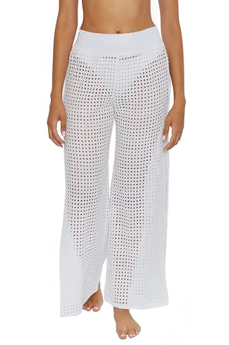 BECCA womens Gauzy & Mesh Pants, Casual, High Side Slits, Beach Cover Ups for Women