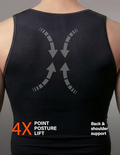 Image of DAMENSCH Form Shapewear for Men, Comfortable and Stretchy Body Shaper for Man, Posture Correcting Tummy Tucker, Breathable Gynecomastia Compression T Shirt, Ideal for Parties Shirt Tucker for Men