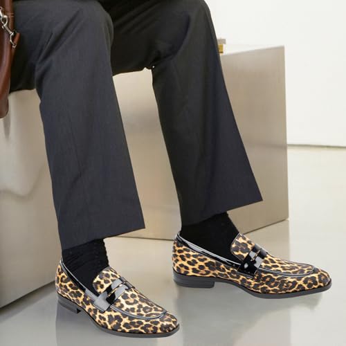 Image of JITAI Mens Velvet Loafers Dress Shoes Loafers for Men Tuxedo Suit Shoes