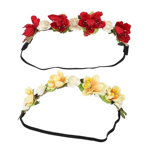 Ipetboom 6 Pcs Head Band Hair Tie Hair Bands Girl Floral Wreath Headbands for Baby Headgear Elastic Travel