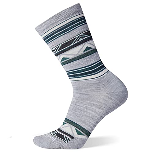 Smartwool SW001699039S Women's Everyday Zig Zag Valley Crew Socks Light Gray S