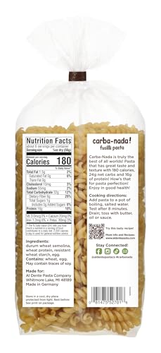 image for Al Dente Carba-Nada Egg Fusilli, Lower Carb, High Protein - Keto And W