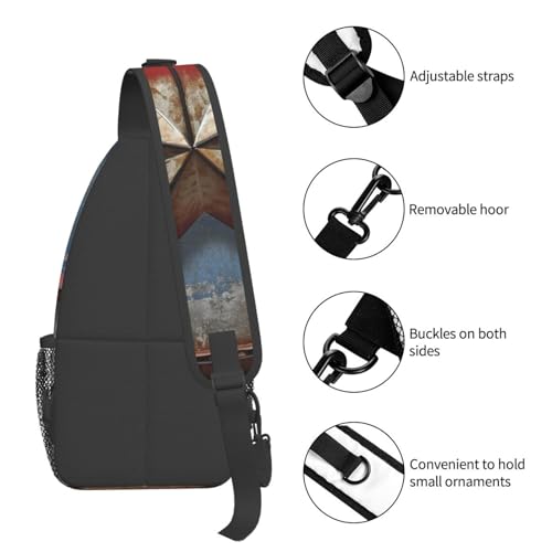 Bolso cruzado American Wastern Texas Star para hombre y mujer miniatura 5