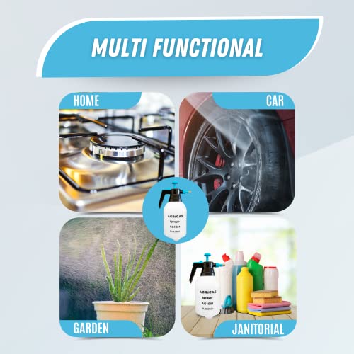 Agricas 0.5 Gallon Hand Pump Sprayer, 2L Pressure Garden Sprayer, Handheld Weed Sprayer With Adjustable Brass Nozzle, Pump Mister, Lawn And Garden Care, Watering, Outdoor And Auto - Multi-Purpose #TOP3