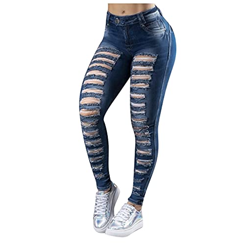 Jean skinny femme noir coupe ajustée pantalon décontracté L
