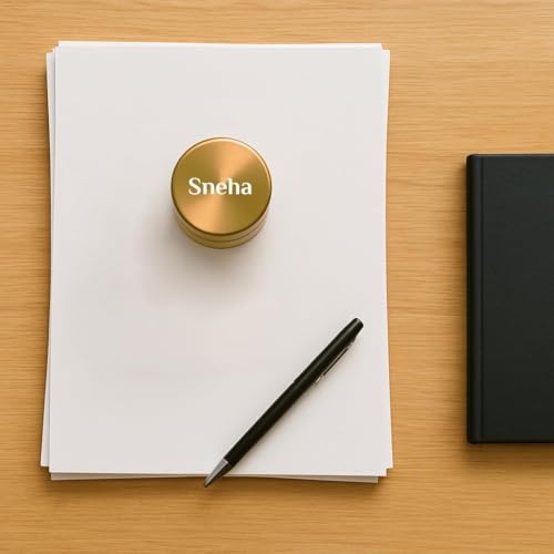 Image of Giftana Personalized Paper Weight Spinner for Office Table, Customised Name Paper Weight for Men & Women, Corporate Gift for Employees (Golden)