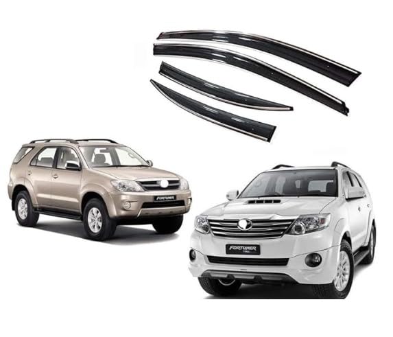 Compatible Chromeline Silverline Door Visor Wind Deflector Toyota Fortuner Old Model 2004 2015 Set of 4 Pieces-image-20