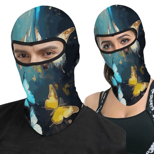Pasamontaña para hombre y mujer con estampado de mariposas, balaclava para motocicleta, casco completo, protector facial y cuello
