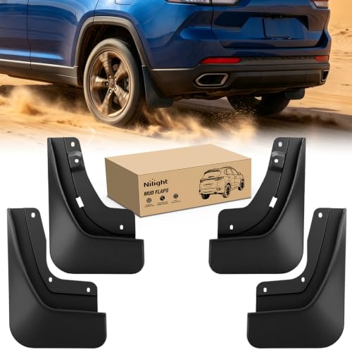 Image of Nilight Mud Flaps Splash Guards for Jeep Grand Cherokee L 2021-2026 | No Drilling Precision Fit, Heavy Duty All Weather Protection, Front & Rear Set