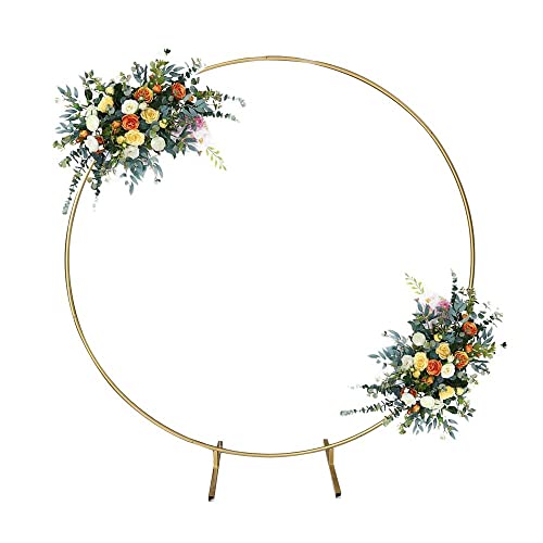 WEPDIY Ring Metallbogen Ballonbogen Halterung Montageset für Hochzeit Dekoration Party Dekoration (Gold, Durchmesser 200,7 cm) Cover