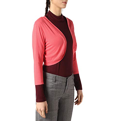 Image of PepTrends Solid Cotton Knitted Short Shrug with Front Open