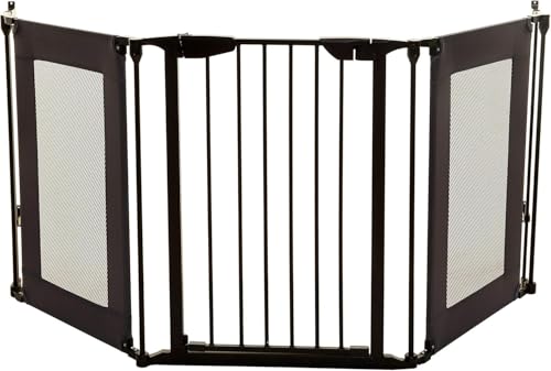 Dreambaby Barriera di sicurezza per bambini Denver a 3 pannelli Adapta, adatta per un'apertura di 85,5-200 cm di larghezza. 74 cm di altezza - con funzione Smart Stay Open -Charcoal