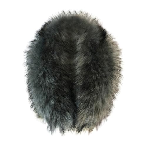 55-90cm Elegant Faux Fur Collar Trim, Women Men Collar Hood Shawl Wraps for Winter Coat Replacement Attachment