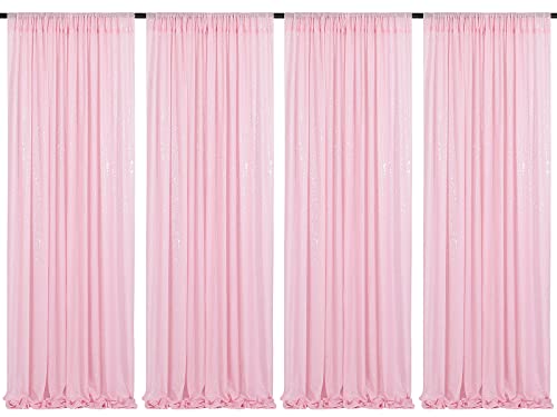 Image of Silver Sequin Backdrop 4 Pieces 2ftx8ft Sparkly Window Curtain Backdrop Sequence Curtains Birthday Party Background Decoration