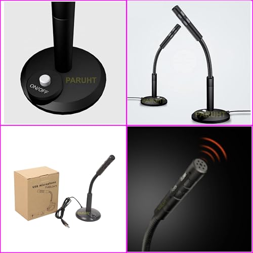 Image of USB Noise Cancelling Microphone for PC & Mac, 360 Adjustable Gooseneck, Omnidirectional Condenser for Laptop, Computer, Gaming, Voice Chat Online Meetings Black MIC309
