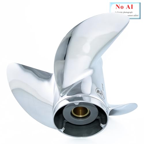 Image of CAPTAIN Boat Propeller fit Yamaha 115p 60 75 90 100 115 130 HP Outboard Engines, Stainless Steel 15 Spline Tooth Prop, RH, OEM