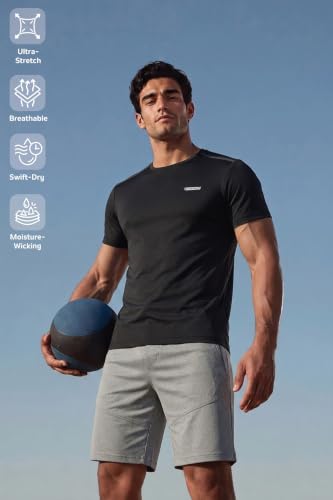 Image of Van Heusen Men's Running T-Shirt | Regular Fit | Crew Neck | Soft Breathable Mircofiber | Casual Wear | Summer Favorite | Shoulder Bonding |Sports T-Shirt | Style 61005