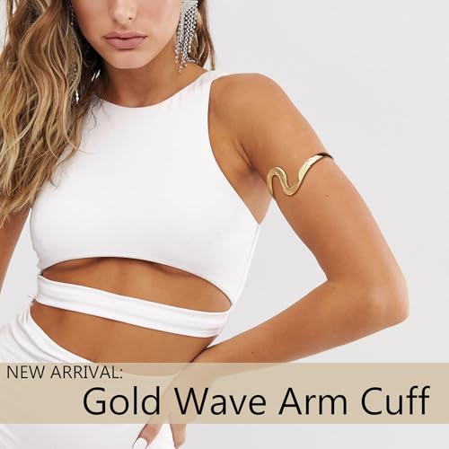 EIELO 9 Pcs Arm Cuff Bracelets for Women Upper Arm Bands Armband Armlet Cuff Bangle Adjustable Gold Arm Bracelet Set3