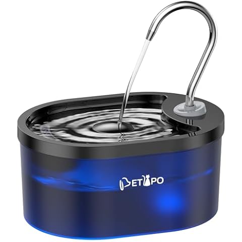 Cat Water Fountain, 100oz/3L Cat Fountain, Super Silent Pet Water Fountain for Cats Indoor, LED Water Level Alarm Light, Faucet Cat Fountain with Quiet Pump for Cats Dogs, BPA-Free, Easy Clean-Black Cover