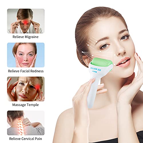 Bfasu Ice Roller, Face Roller 2 Pcs, Massage Tools With Mini Roller For Eye, Face And Body, Relax And Alleviate Puffiness Fine Lines Minor Pain (Green) #TOP2