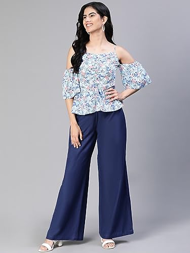 Image of oxolloxo Women Floral Print Cold Shoulder Strap Top