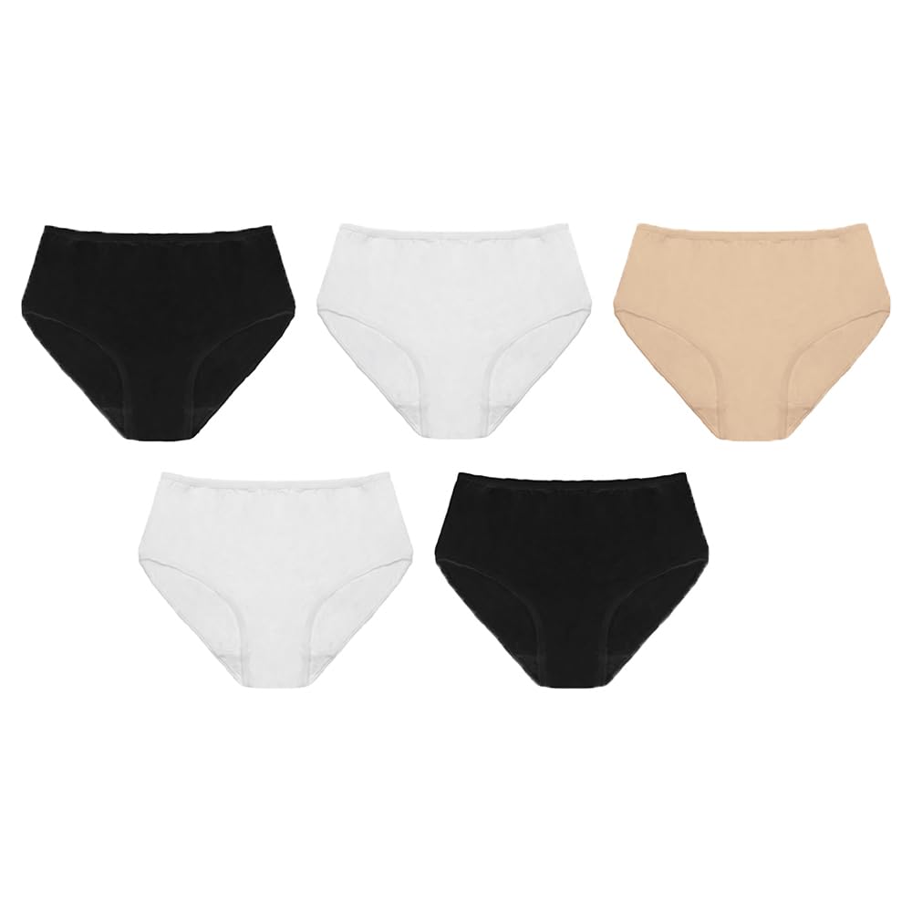 Undercover Ladies 5 Pack Midi Briefs BR380 Black/White/Beige 18