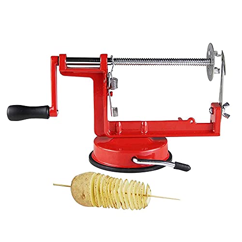 Twist Potato Slicer Manual Stainless Steel Spiral French Fry Potato Cutter Hand Crank Spiralizer Durable Fruit and Vegetable Peeler (A)