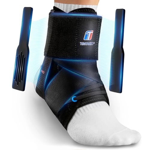 Image of T TIMTAKBO Quick Lace Up Ankle Brace with Figure 8 Straps for Women & Men | Easy On & Off, Removable Side Stabilizers, Breathable Mesh, Ankle Support for Sprained, Basketball Volleyball Running