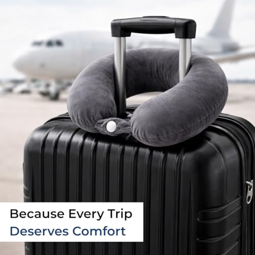 Image of DREAMZEE 100% Natural Latex Travel Pillow for Neck Support | Orthopedic Travel Neck Pillow Car & Flight Use | Breathable Cooling Neck Rest Travelling Pillow for Sleeping (Pack of 1 - Grey)