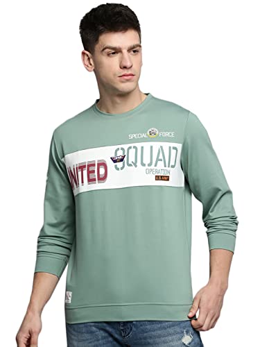 Image of SHOWOFFFF Men Typography Pullover Sweatshirt | Round Neck Full Sleeves Cotton Sweatshirt's for Mens | Regular Fit Regular Length Sweatshirts for Men's