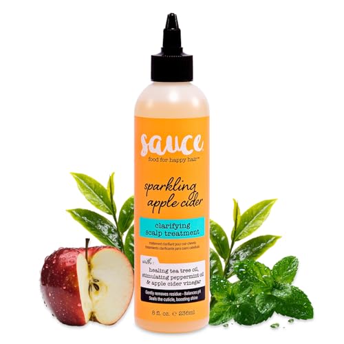 SAUCE BEAUTY Clarifying Scalp Treatment (8 Fl Oz ) Sparkling Apple Cider Scalp & Hair Cleanser, Buildup remover with Apple Cider Vinegar & Tea Tree Oil for Dry, Itchy Scalp, All Hair Types