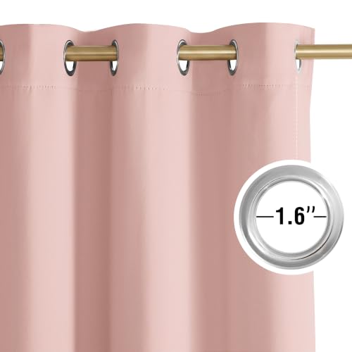 Image of NICETOWN Blush Pink Room Darkening Curtains 84 Inches Long 2 Panels | For Girls Room, For Bedroom, Thermal Insulated, Blackout Drapes, Grommet, Noise Reducing, W40 inch x L84 inch