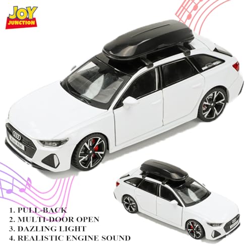 Image of JOY JUNCTION Limited Edition 1:32 Scale Metal Pull Back Toy car with Openable Doors, Light & Engine Sound - Realistic Collectible for Boys Kids 3+ Years & Above (RS6 White)