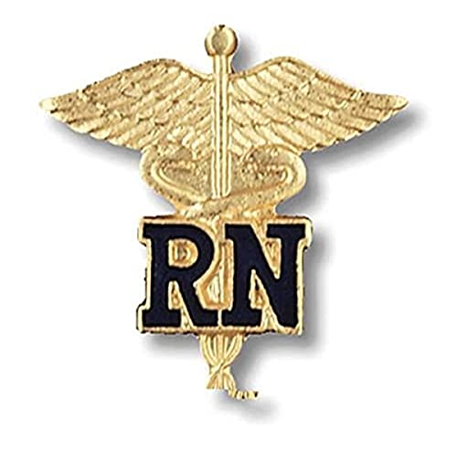 Image of Prestige Medical Emblem Pin, RN (Letters on Caduceus)