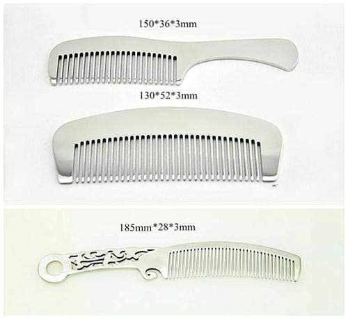ZAMTAC Pure Titanium Anti-Static 130mm 150mm 185mm Comb Long 38g Polished Surface with Hollowed Designs Pattern Handle and Hanging Hole - (Color: 150x36x3mm)