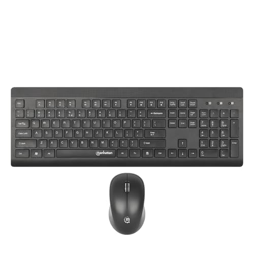 Image of Manhattan Wireless Keyboard and Mouse Combo Set - Full-Size, Quiet Typing, 1200 DPI Precision, Universal Compatibility, USB Receiver - 180771