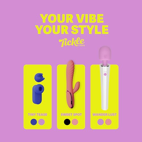 Tickle Toys® Mini Vibrator | Sex spielzeug Vibratorensets Für Frauen | Kleine Teaser Für Externe Stimulation | 5 Intensitätsstufen 3 Aufsätze | Körperfreundliches Silikon | Tiny Tease Lila
