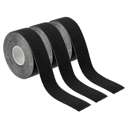 PATIKIL 16.4ft x 1 Inch Aerial Hoop Tape 3 Roll Athletic Tape Adhesive Non-Slip Grip Tape Yoga Rig Sports Tape for Wrapping Exercises Gymnastics Black