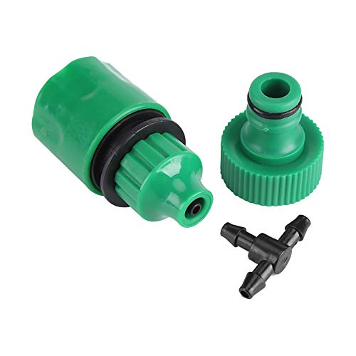 Micro Drip Irrigation Kit Patio Garden Self Watering System Irrigation Timer Water Tubing Adjustable Drippers/Fixed Stem T Fitting Joint Faucet Connector Adapter