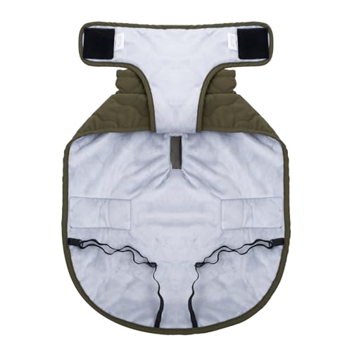 Wanderpfote Hundemantel – Steppjacke Hundejacke Stilvoll und Elegant – Hundemantel Wasserdicht – optimal für kleine und mittelgroße Hunde (Grün, XXXL)
