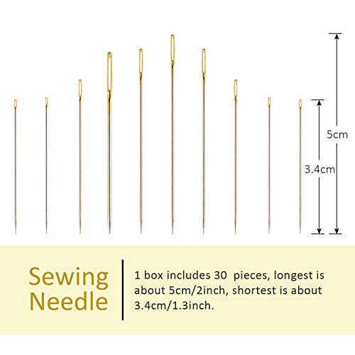 image for HongyiTime 2 Pieces Needle Threaders and 60-Count Assorted Hand Sewing