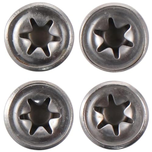 Fudeshe 4 Pieces Spring Steel Push on Pushnut Cap Stud, Spring Steel Permanent Washer Caps,Nickel-Plated Cap Buckles for Shafts for Hand Trucks, Rolling Bins, Lawn Wagons