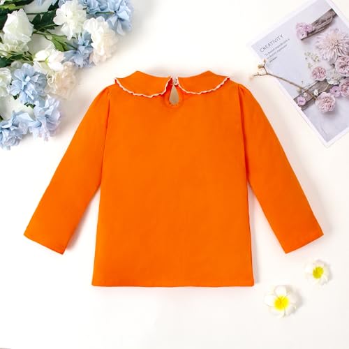 Image of LYSMuch Toddler Girl Long Sleeve Peter Pan Collar Top