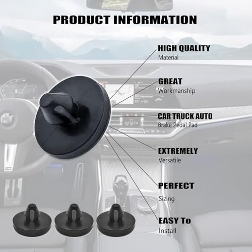 COOLive 12 PCS Brake Switch Stopper, Brake Switch Stopper, Car Truck Auto Brake Pedal Pad Brake Light Switch Stopper Brake Switch Pad Automotive Clutch Pedal Stopper 90541-06036 (Black)