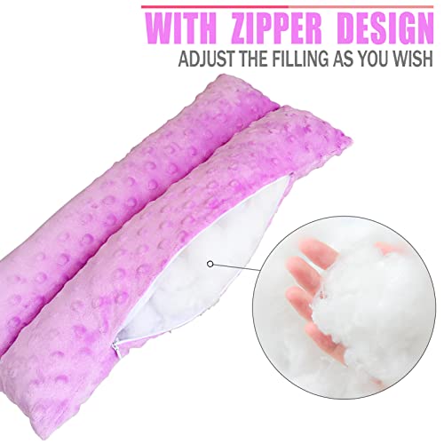 Hysterectomy Seatbelt Pillow for Post Surgery, Hysterectomy Recovery Must Have, Abdominal Pillows with Ice/Hot Pocket Tummy Tuck Cushions Seat Belt Padding Protectors, Minky Dot Lavender