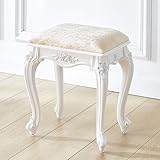 Taburete de tocador cuadrado victoriano tapizado de 17 pulgadas, muebles elegantes