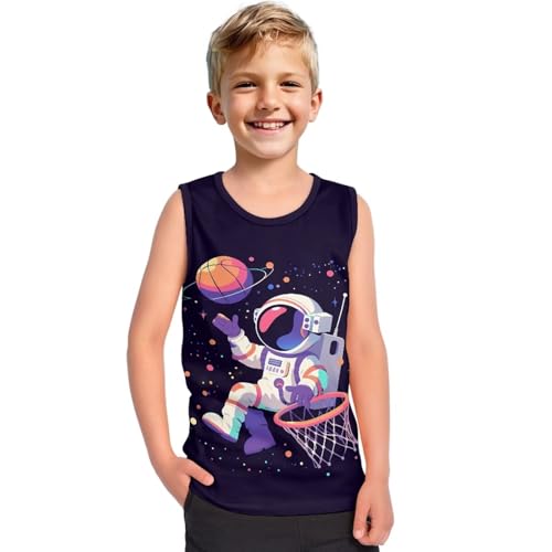 Boys Sleeveless Tank Tops Crew Neck Athletic Shirts Summer Cool Training Running Shirts Kids Casual Undershirts