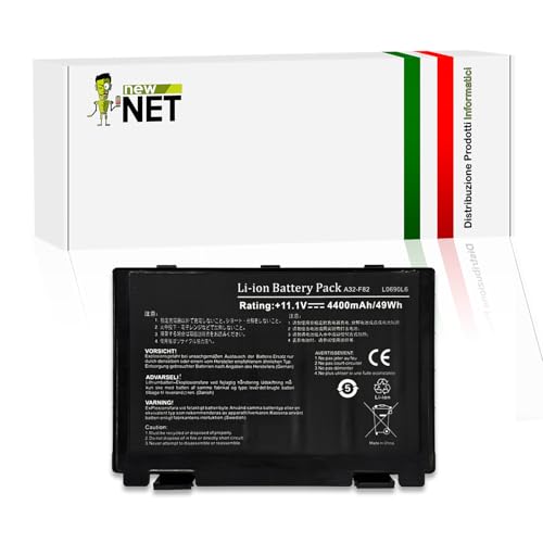 Codici batteria compatibili (descritti con le sigle Replace With, P/N, Part Number, Model Number, FRU): A32-F82 A32-F52 AS-K50 BNAS023 L0690L6 L0A2016 07G016761875 07G016AP1875 07G016AQ1875 70-NLF1B2000Y 70-NV41B1100Z 70-NVJ1B1000PZ 70-NVJ1B1000Z 70-NVJ1B1100Z 70-NVJ1B1200Z 70-NVK1B1000PZ 70-NVK1B1000Z 70-NVK1B1100Z 70-NVK1B1200Z 70-NVK1B1400Z 70-NVK1B1500Z